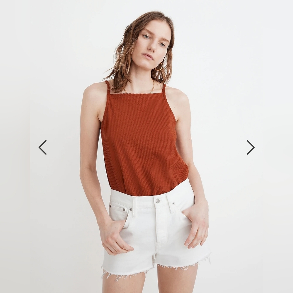 Madewell High-Rise White Denim Short
